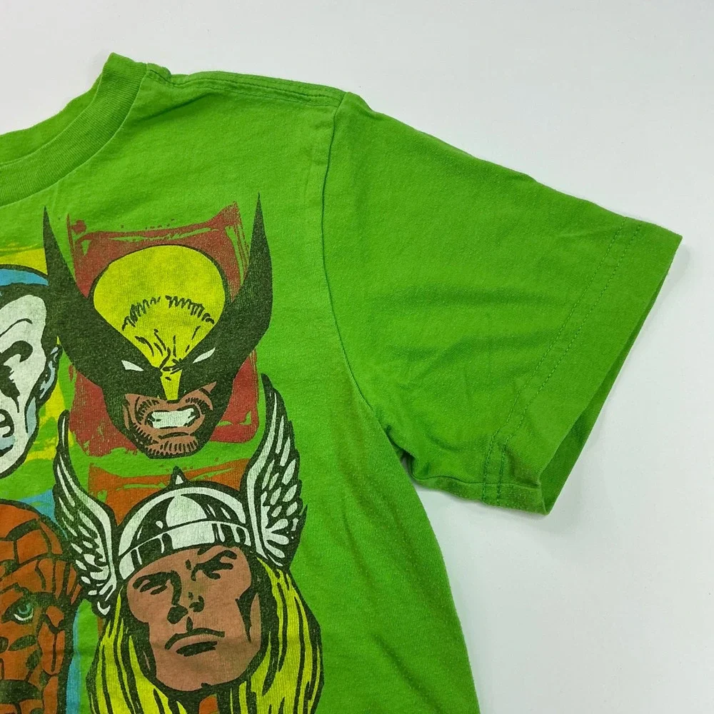 Old Navy Green Marvel Graphic T-Shirt Kids Size S Avengers Spider-Man Hulk 2012